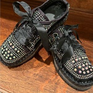 Black Rhinestone Embellished Casuals. 8.5